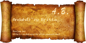 Andaházy Britta névjegykártya